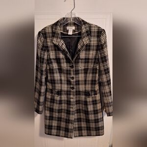 Ladies plaid long blazer